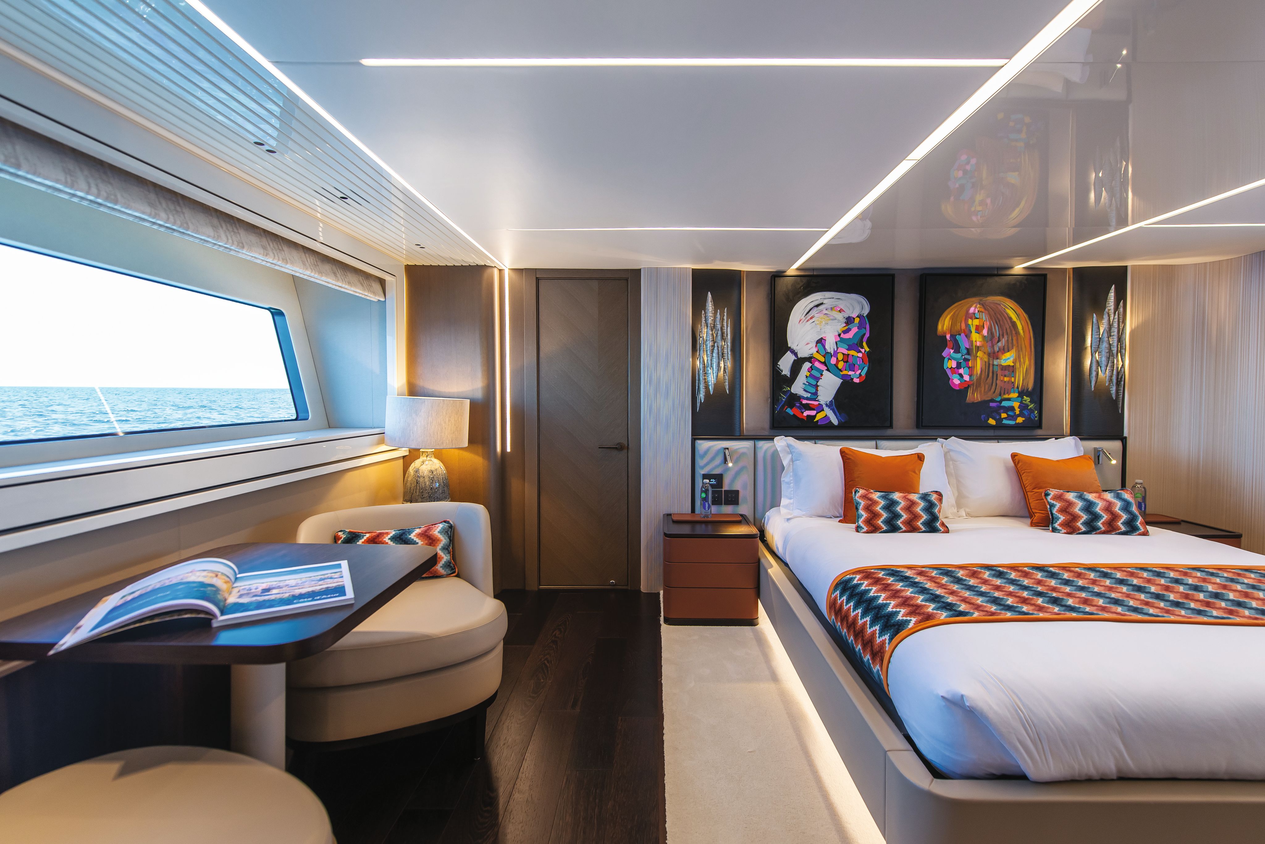 On board Alfie Best's Sunseeker yacht Wyldecrest