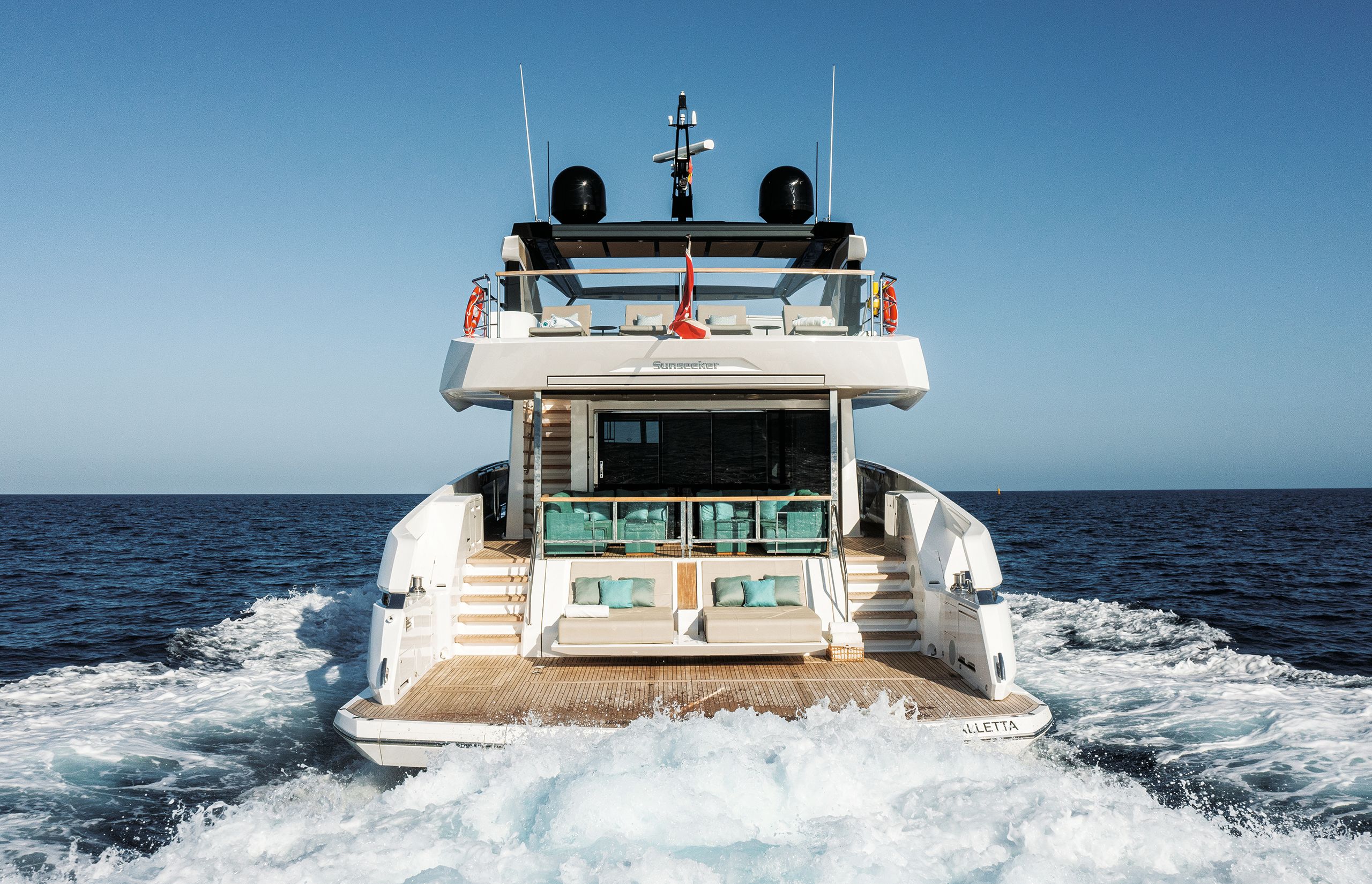 On board Alfie Best's Sunseeker yacht Wyldecrest