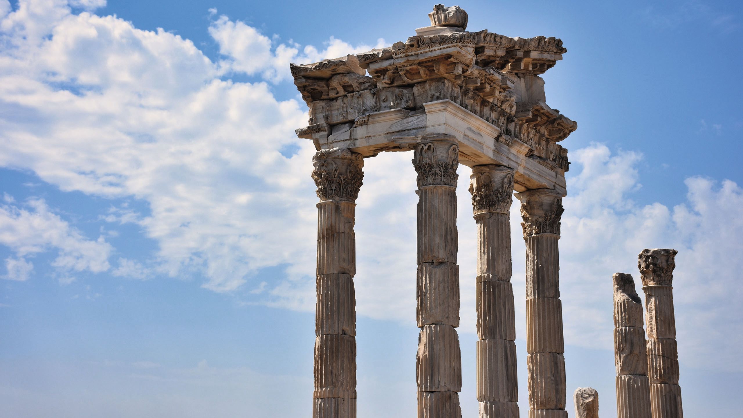 The ruins of a temple - pictured is an arch