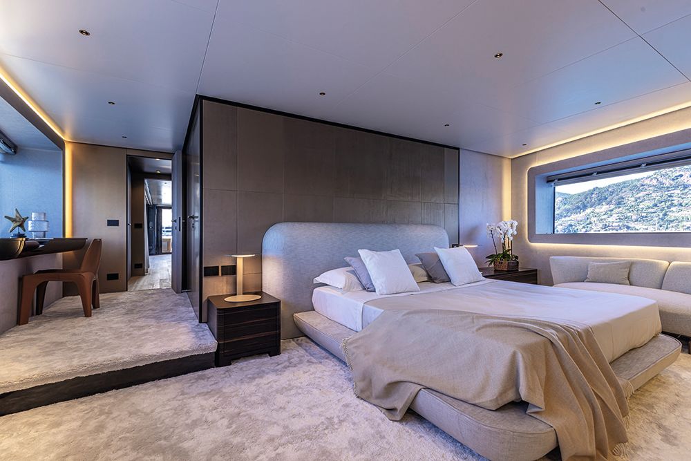 View of bedroom in neutral colours
