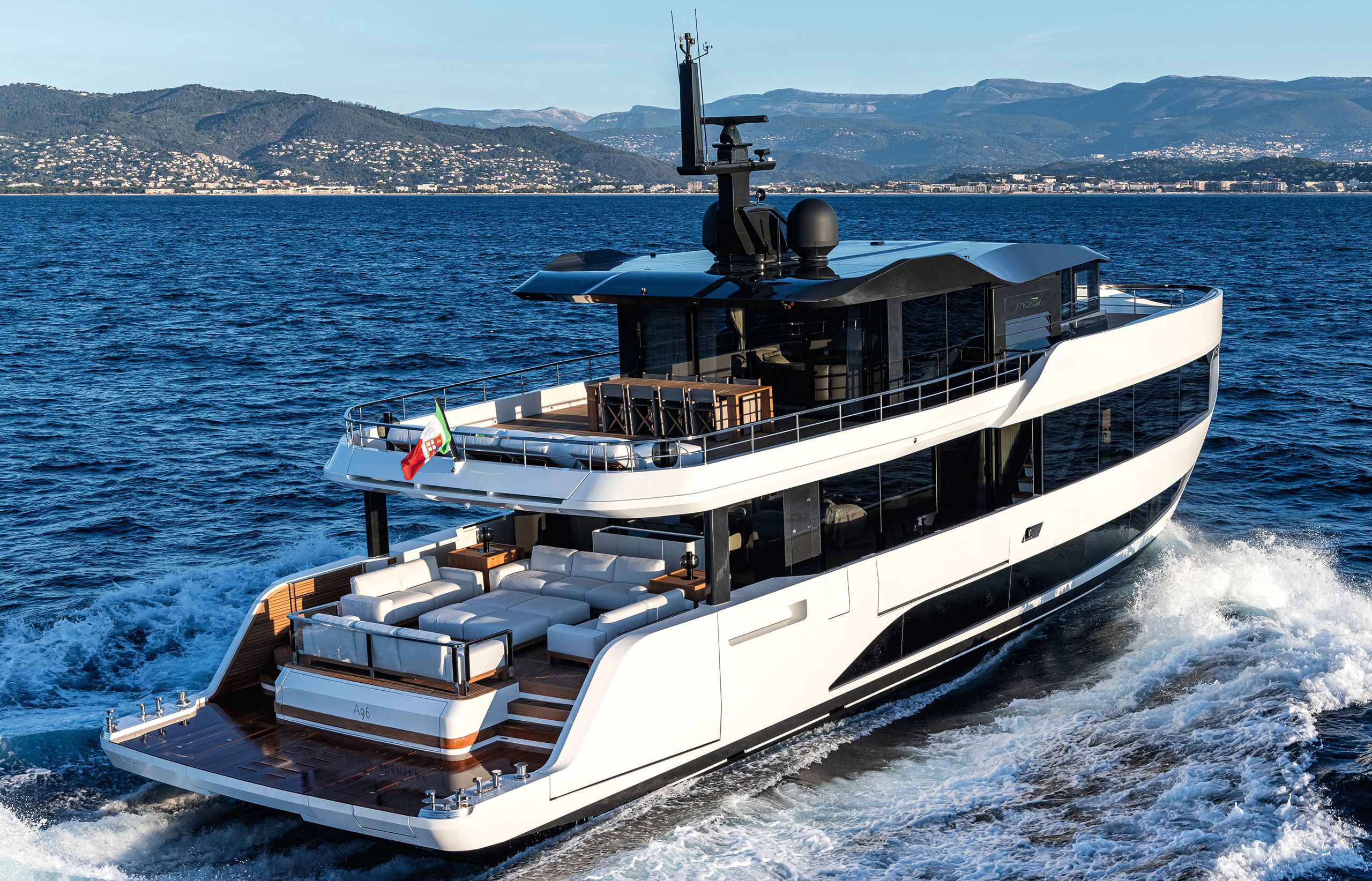 Exterior side view of Arcadia A96