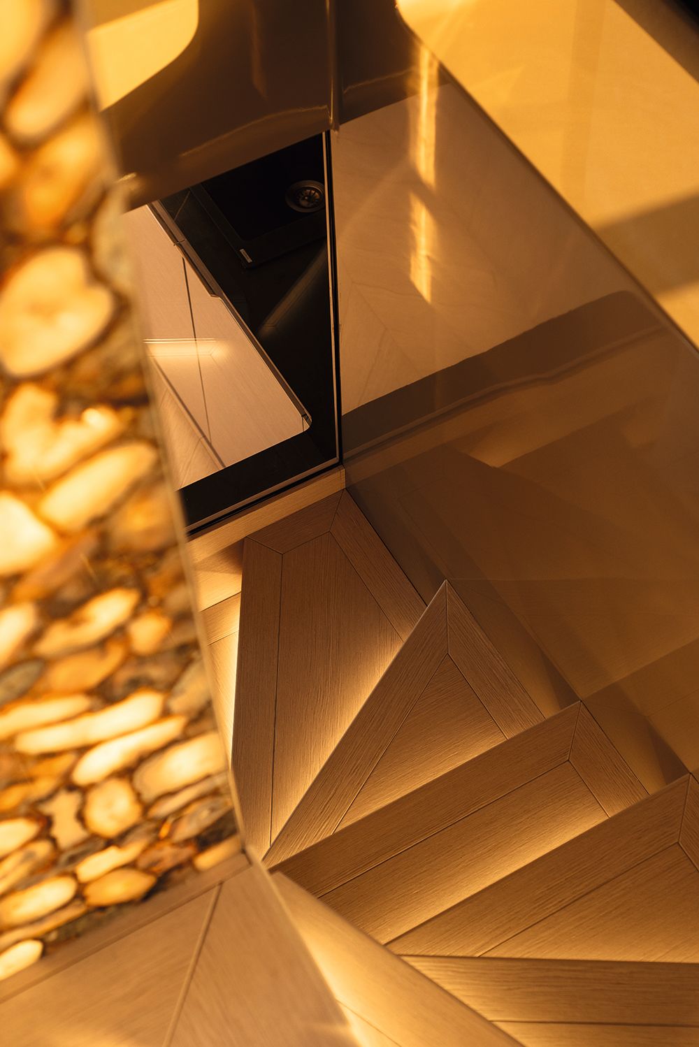 Staircase leading to/from saloon