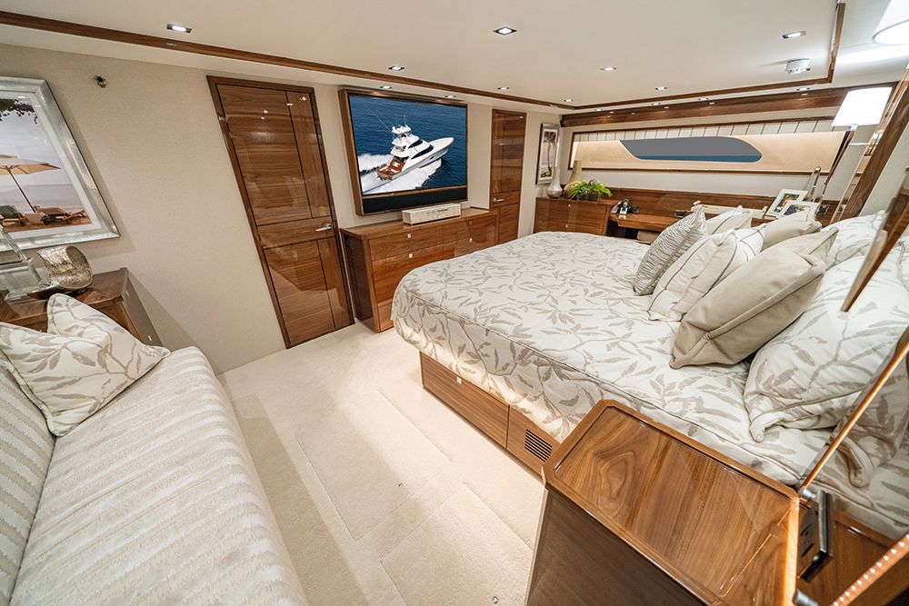 Bedroom done in cream and wood