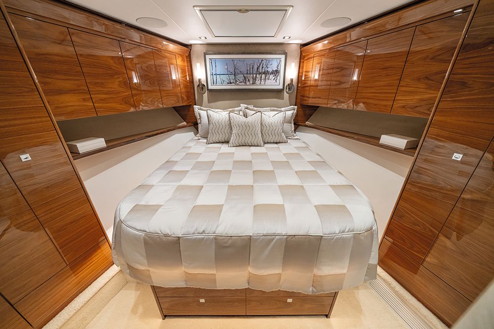 Bedroom with wooden storage