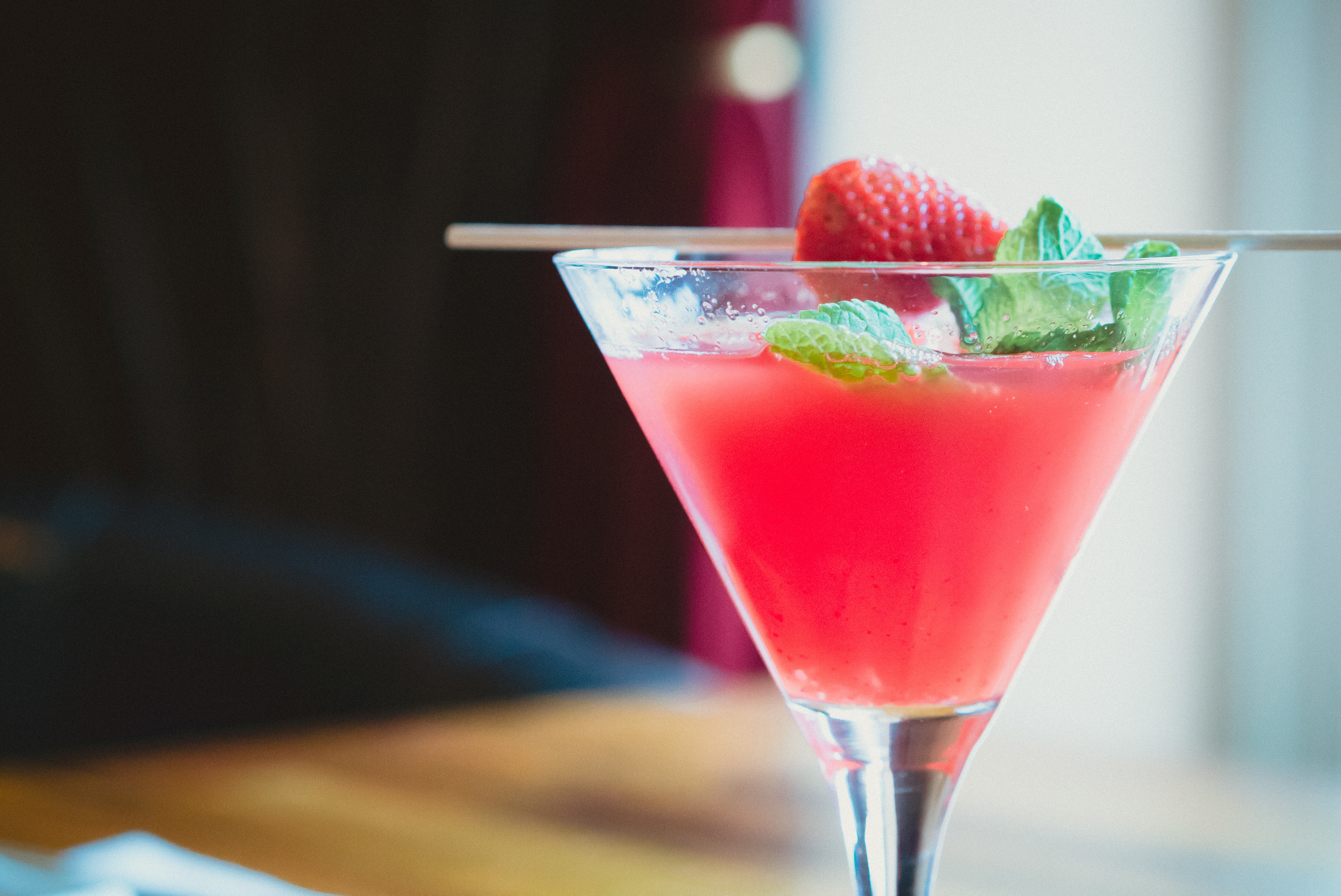 Strawberry infused cocktail