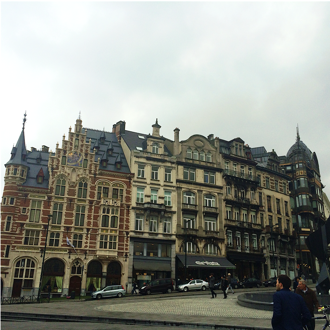 Ornate buildings in the Mont des Arts in Brussels