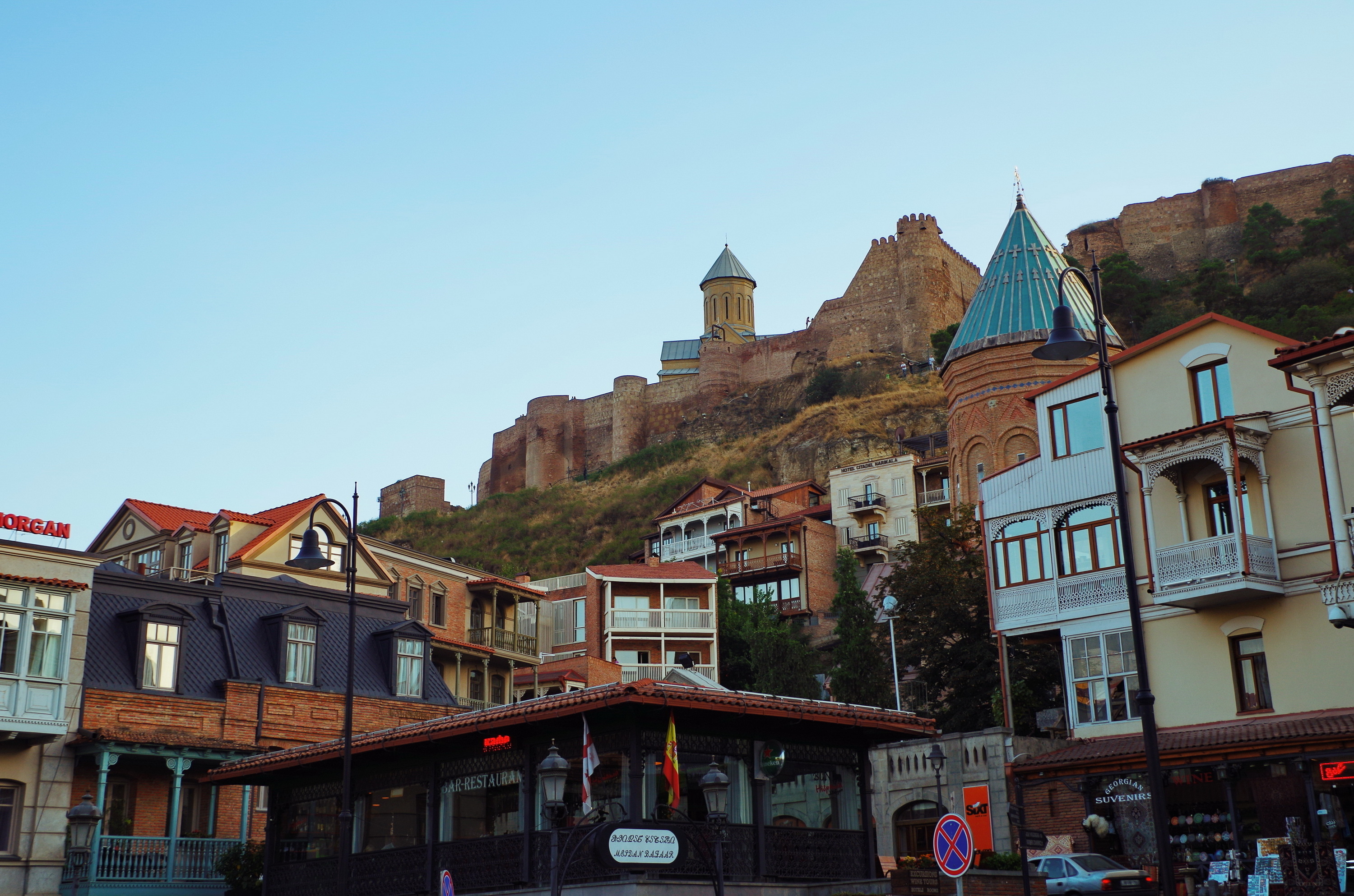 The view of Mountains and buildings in Tbilisi