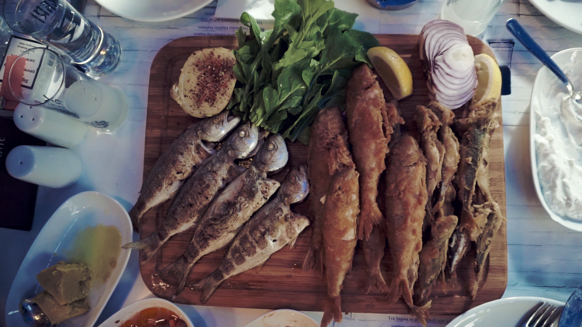 Delicious fish and seafood selection accompanied by Raki in Istanbul