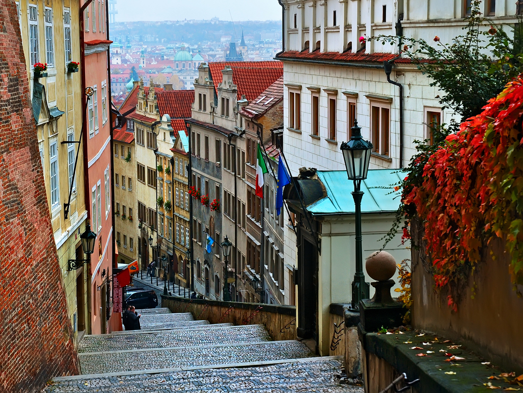 Stairs in the old town of Prague