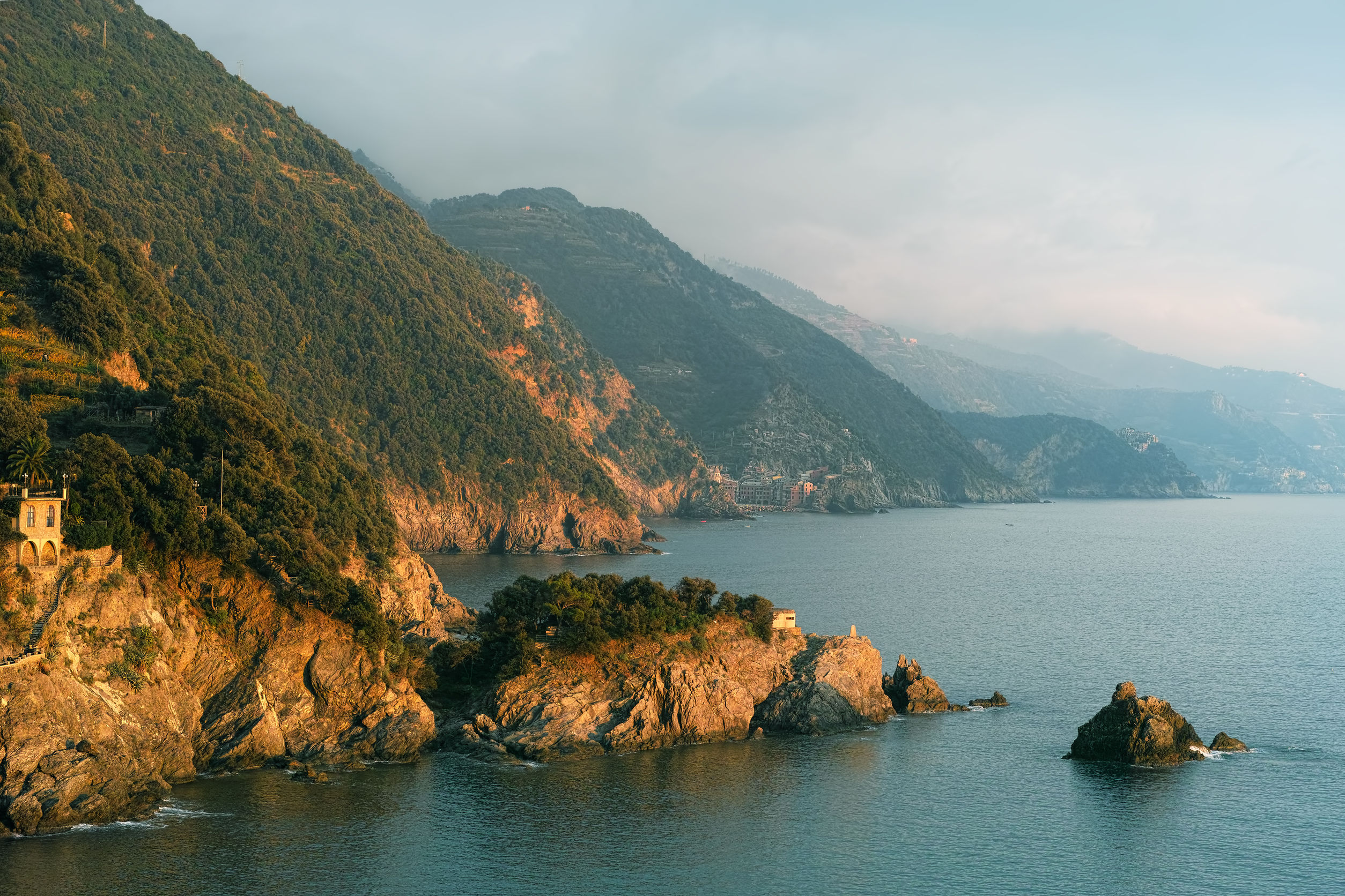 Beutiful view on mountains and sea in Cinque Terre