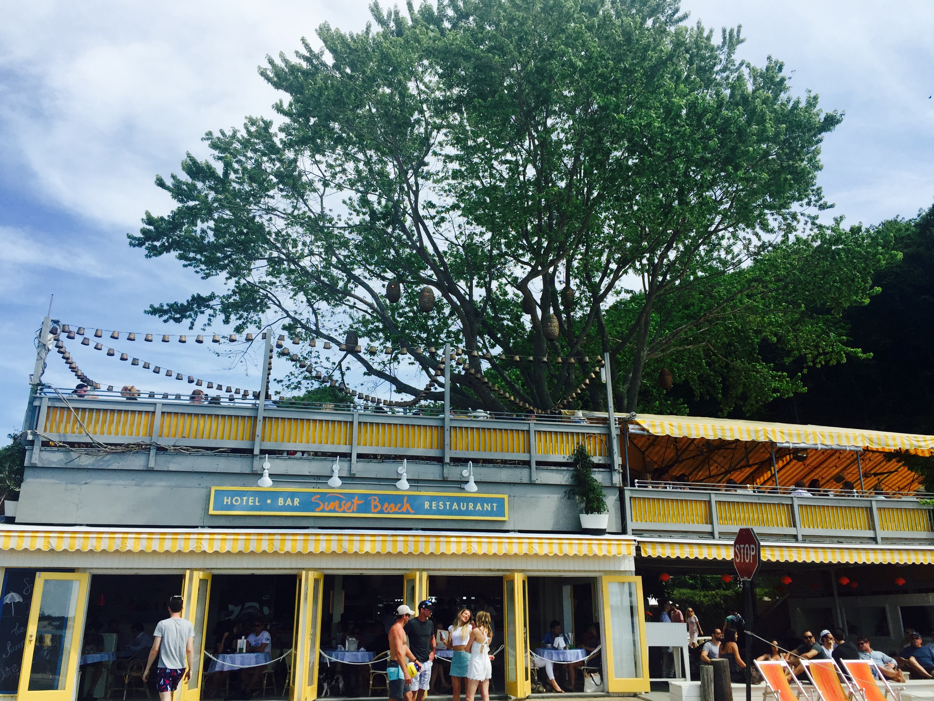 Sunset beach restaurant in the Hamptons