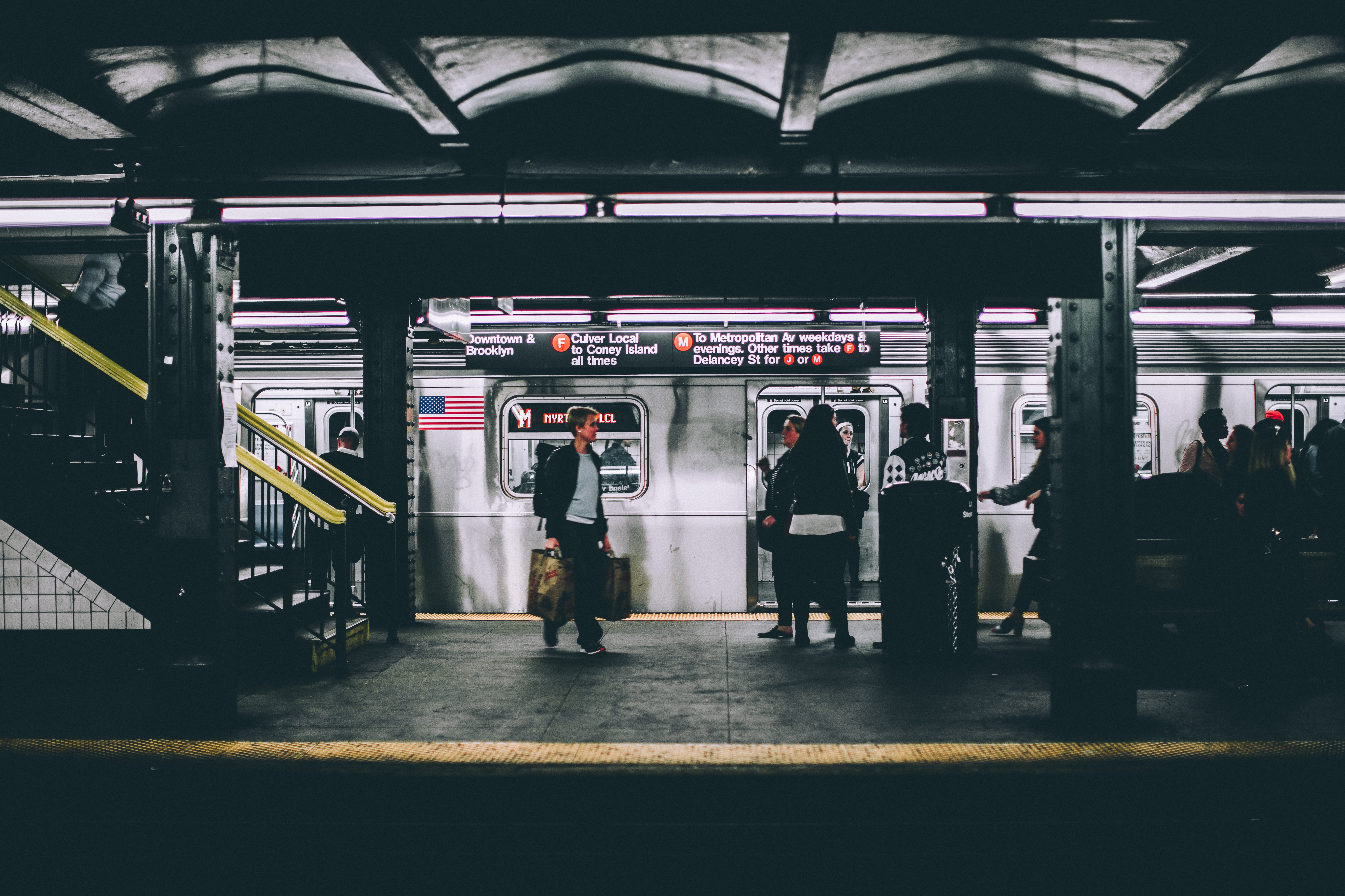 Downtown and Brooklyn Subway in New York