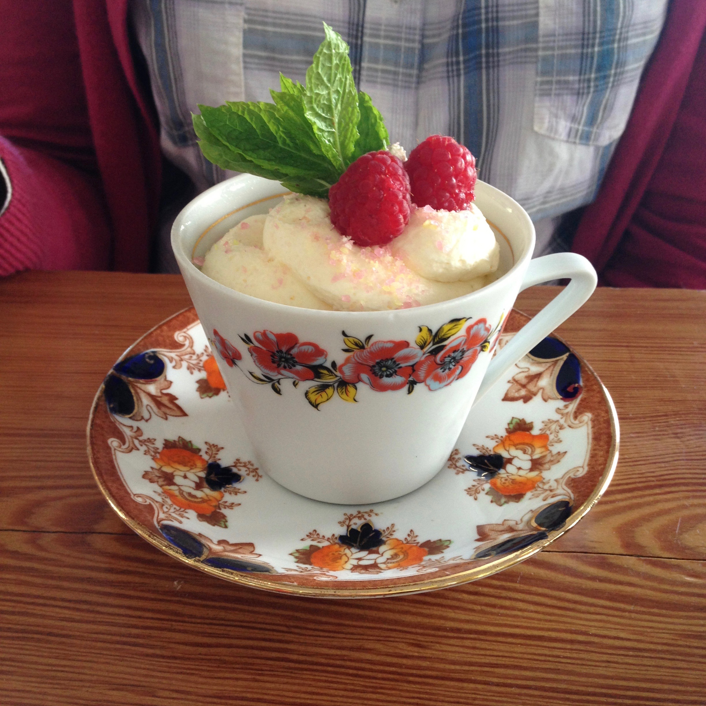 A dessert in a cup at a restaurant in the Isle of Anglesey