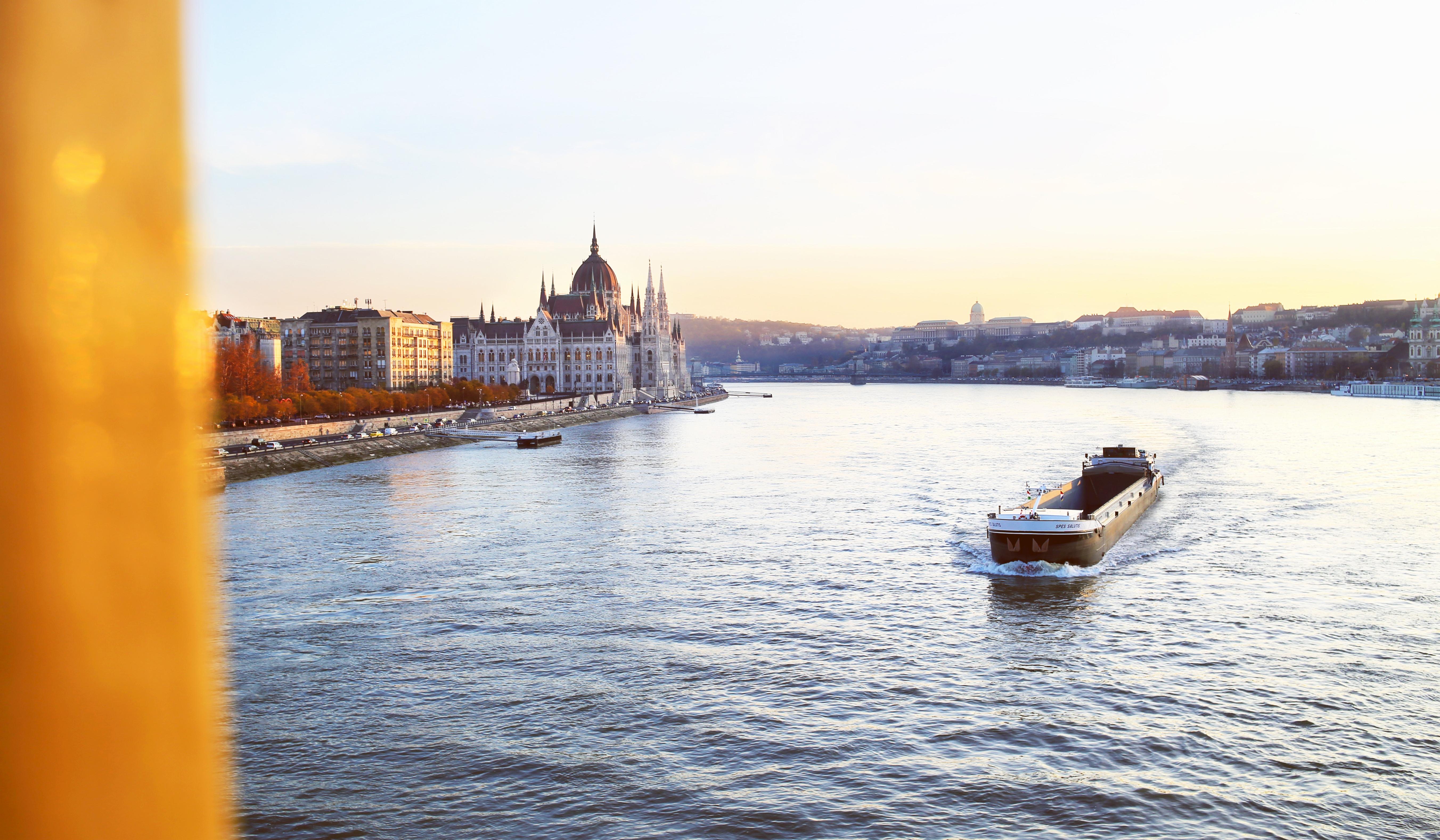 The view over the river of Danube in Budapest