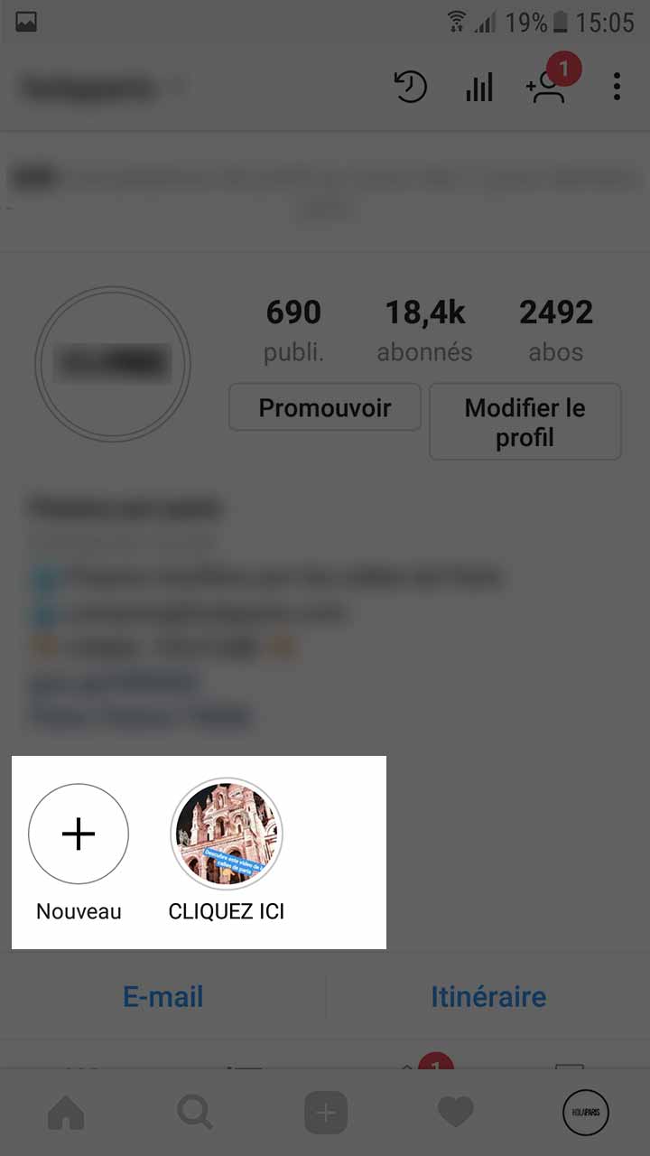 liens instagram story à la une