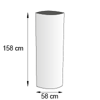 Cache borne elliptique format 58x158 cm