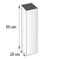 Totem carre de comptoir format 20x65 cm