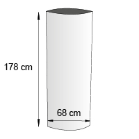 Cache borne elliptique format 68x178 cm