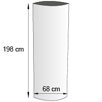 Cache borne elliptique format 68x198 cm