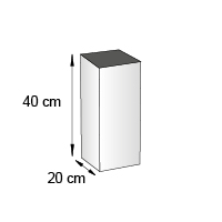 Totem carre de comptoir format 20x40 cm
