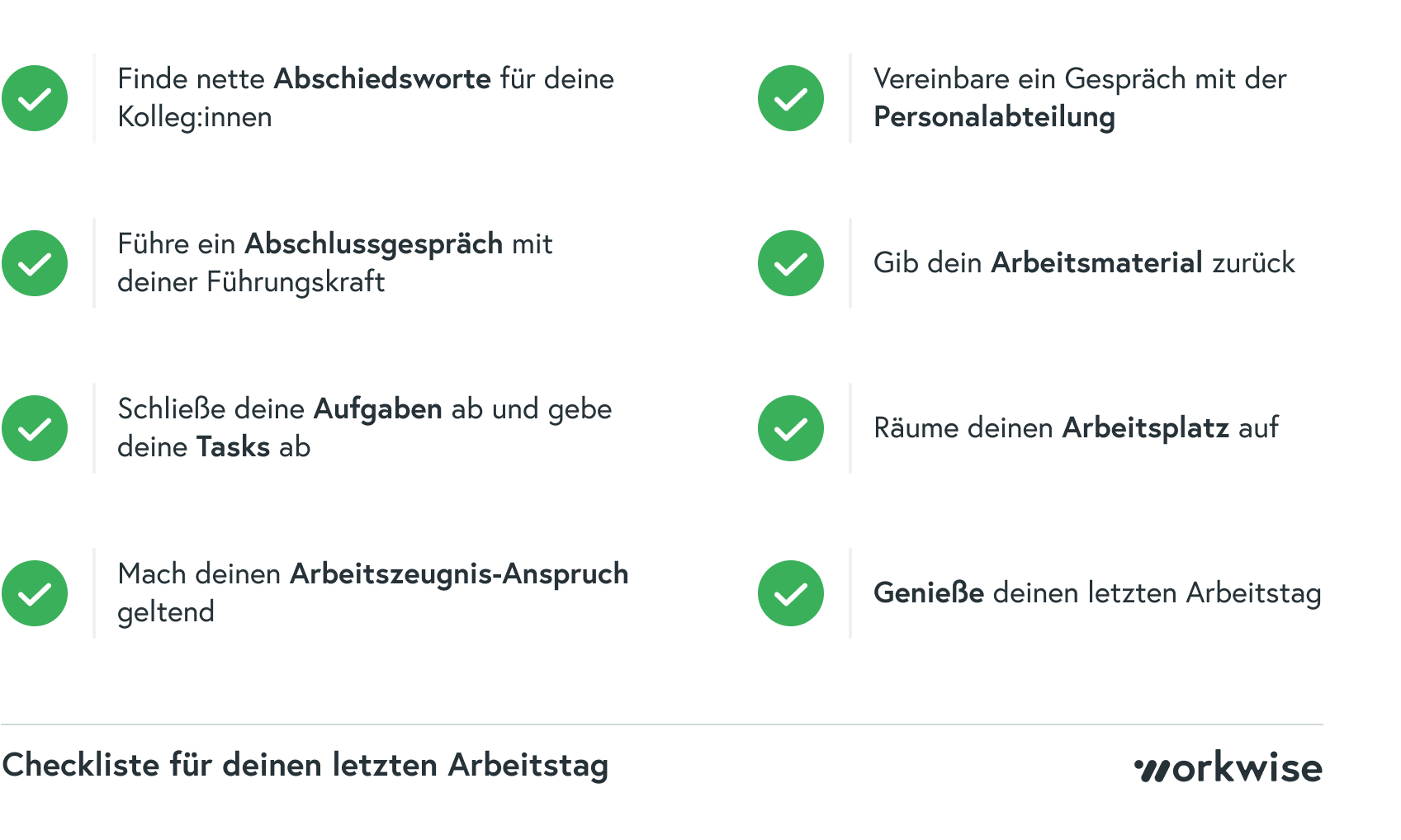 Checkliste für den letzten Arbeitstag