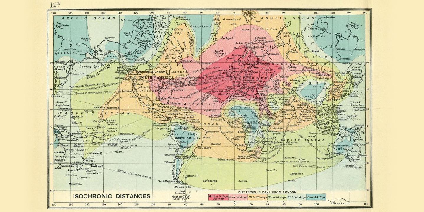 Gute Karten Reisezeiten vor 100 Jahren alt
