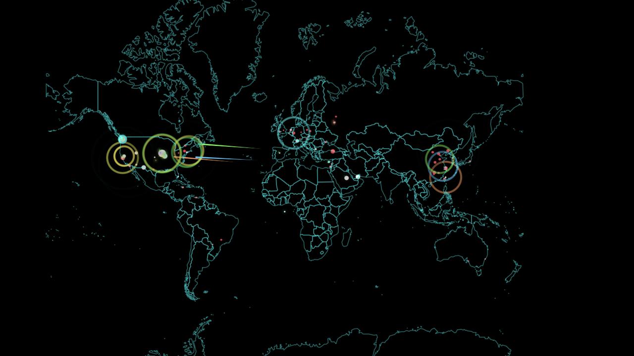 Cyber war Norse Map Start