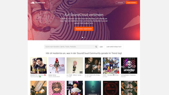Soundcloud Startseite Screenshot LL06082017