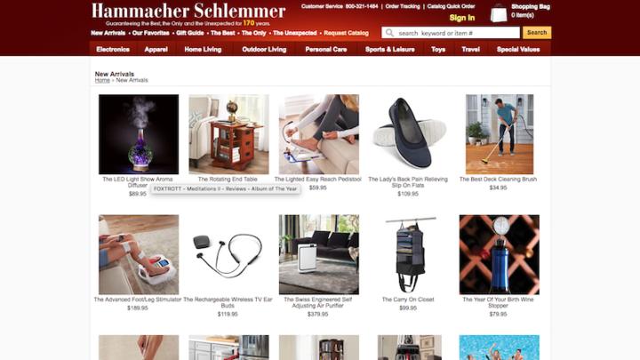 Hammacher Schlemmer Screenshot