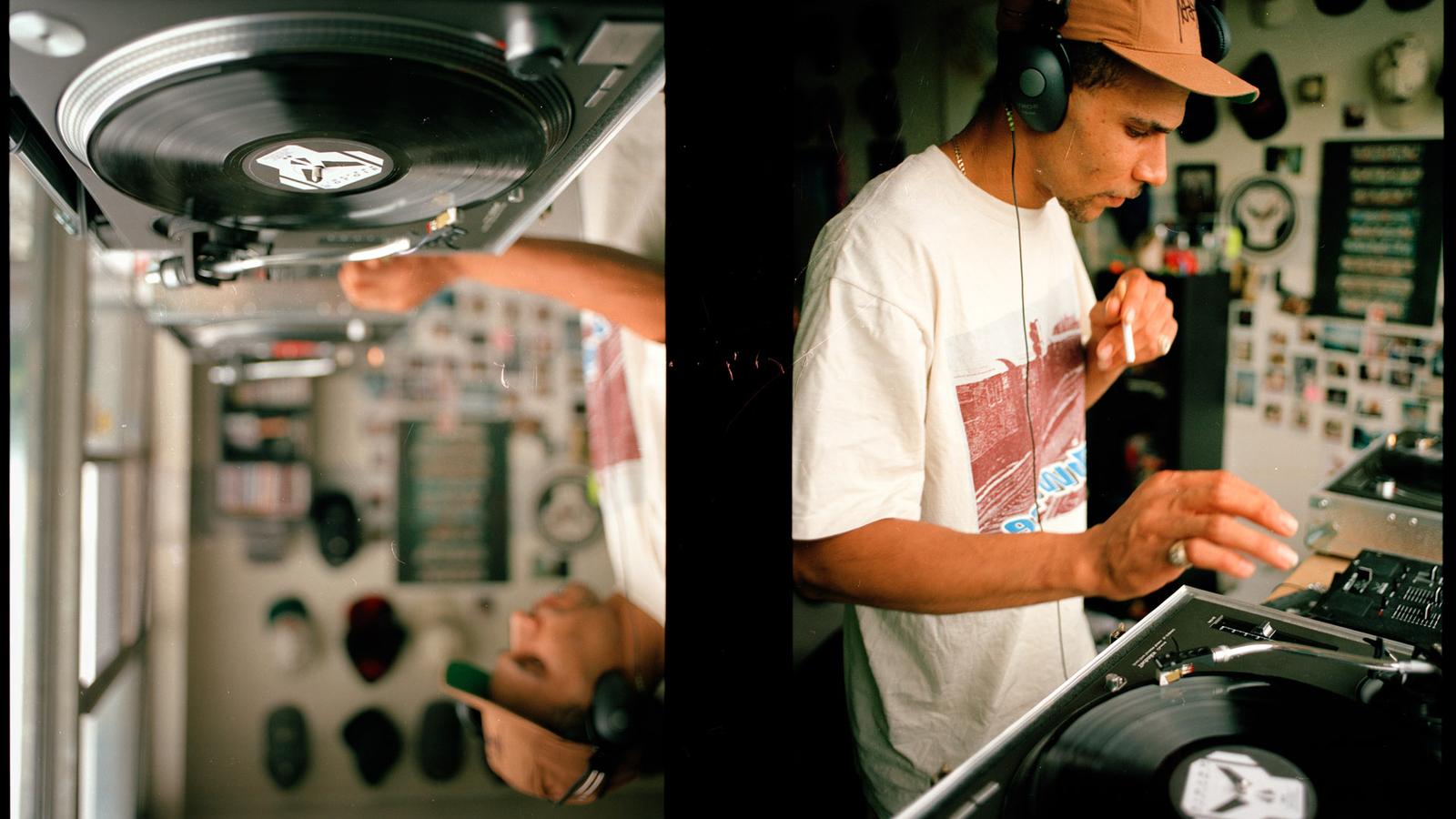 Goldie DJing