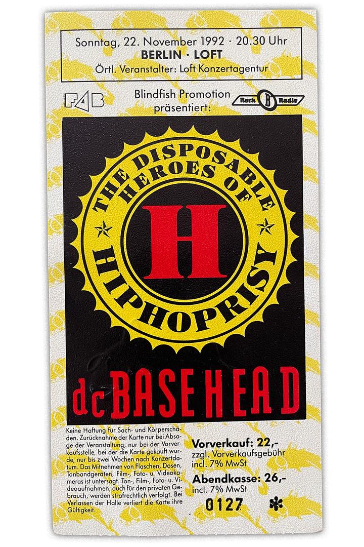 The Disposable Heroes Of HipHoprisy Berlin 1992 Ticket
