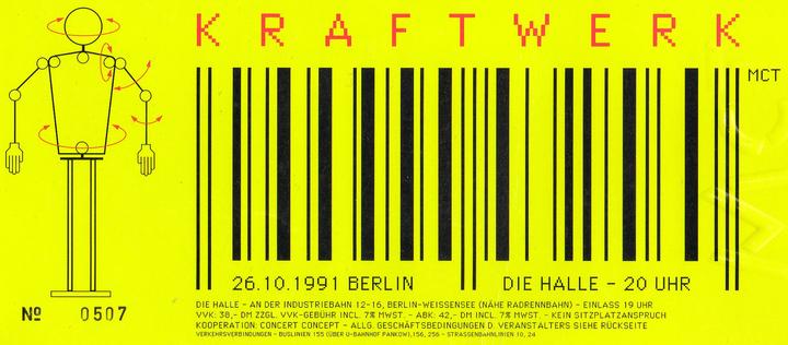 Kraftwerk Konzertkarte Berlin 1991