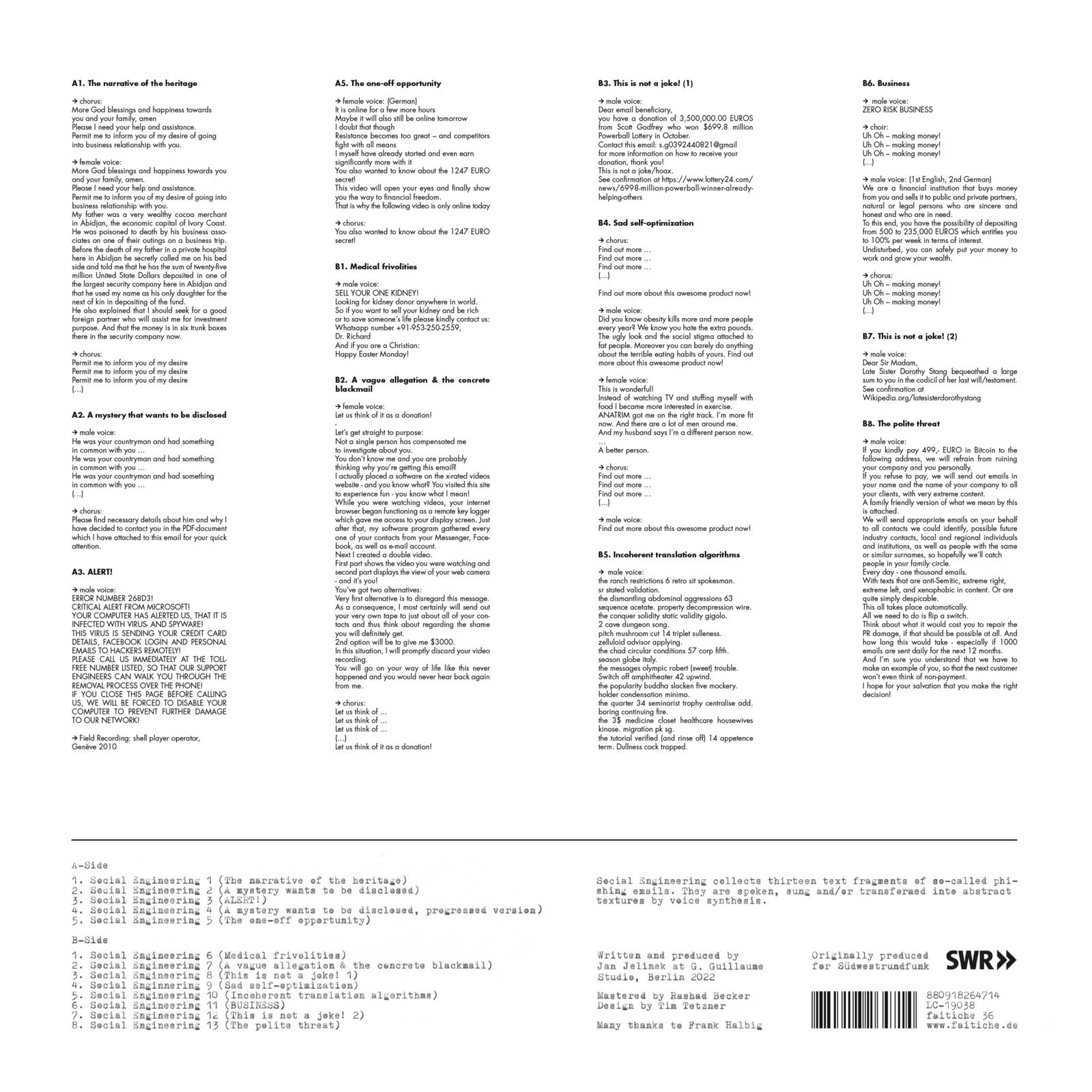 Plattenkritik Jan Jelinek Social Engineering Texte