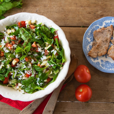 Wk 26 zomerse rijstsalade nieuw zeelandse spinazie varkensfilet