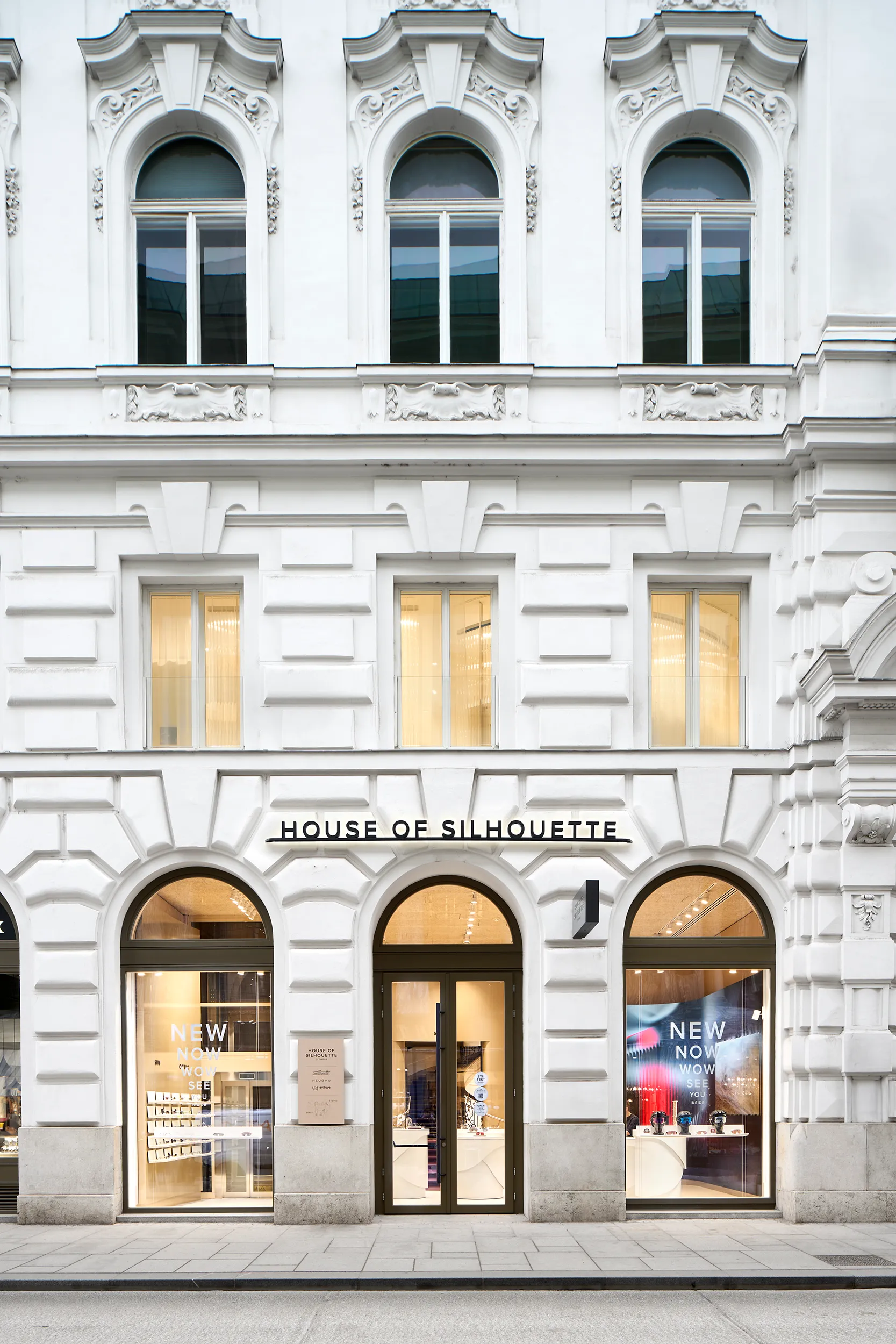 Historic Palais Herberstein facade housing the House of Silhouette store in central Vienna.