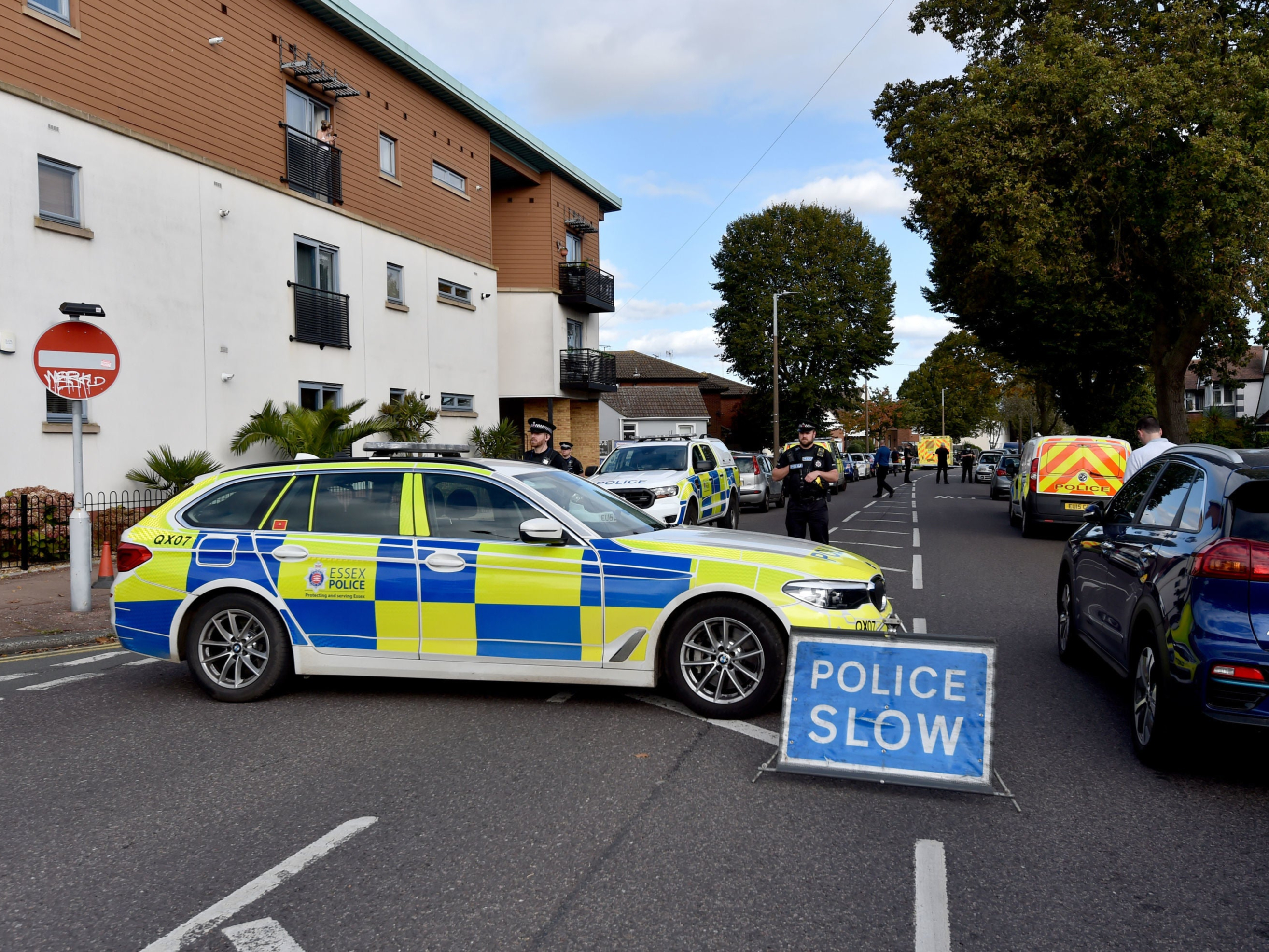 Emergency services at the scene near the Belfairs Methodist Church in Eastwood Road North, Leigh-on-Sea