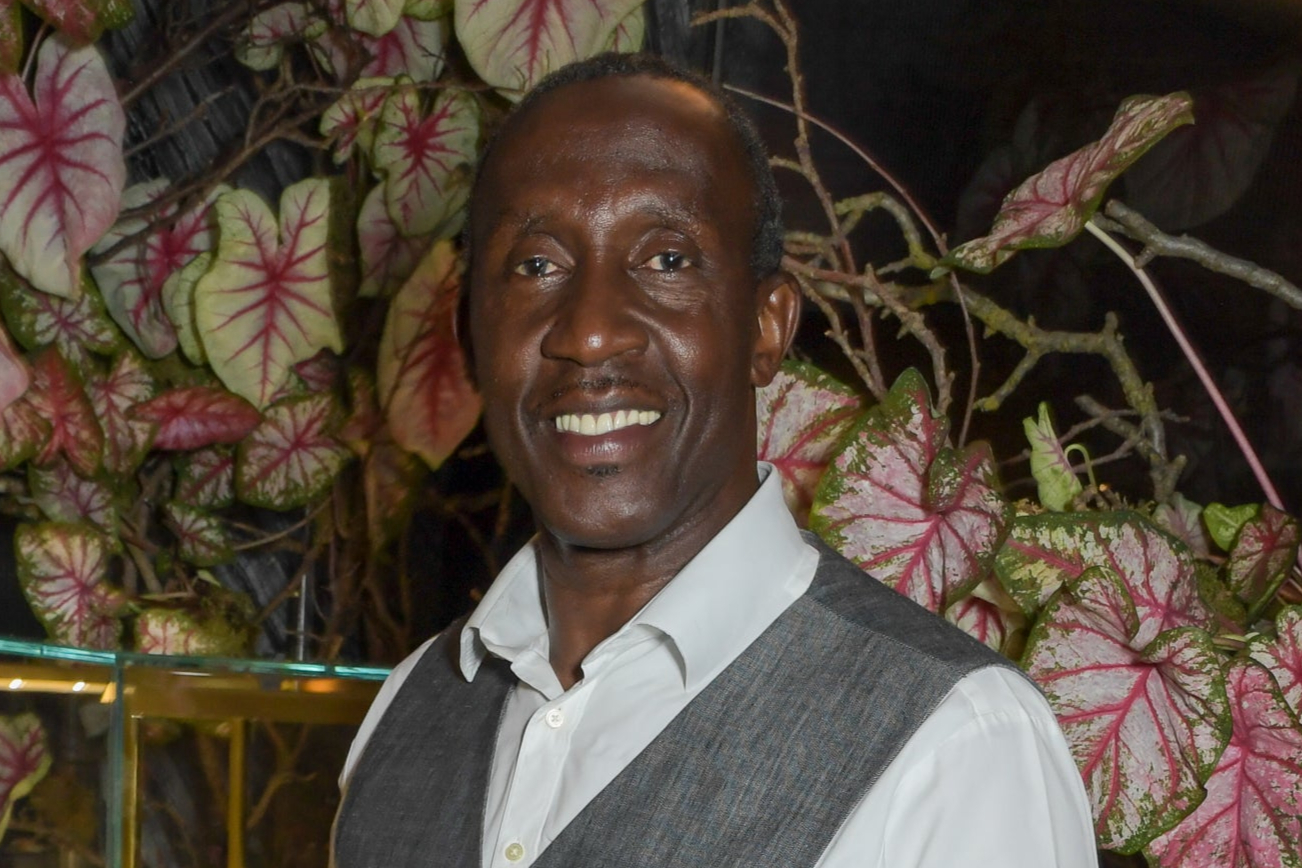 Linford Christie attends a traditional Omakase dining experience hosted by Omega to celebrate the opening of the Olympic Games