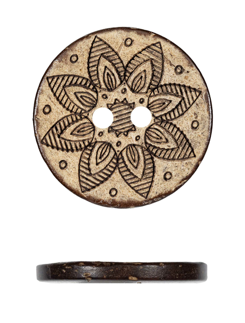 Botón coco láser 2 agujer | AyB Hislabor