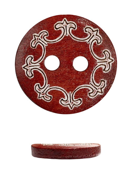 Botón madera láser 2 ag. | AyB Hislabor