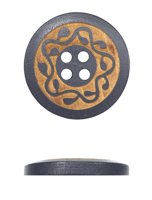 Botón madera láser 4 ag. | AyB Hislabor