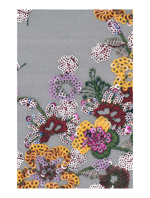 Tejido tul bordado lentej | AyB Hislabor