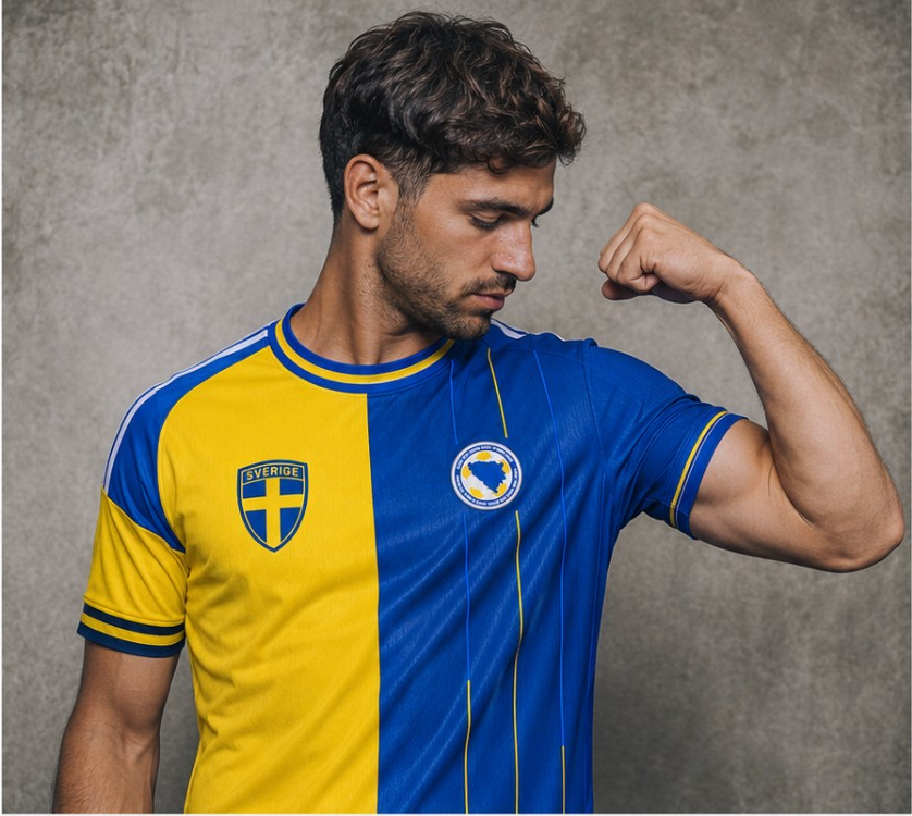 Modell visar United By Pride-tröjan