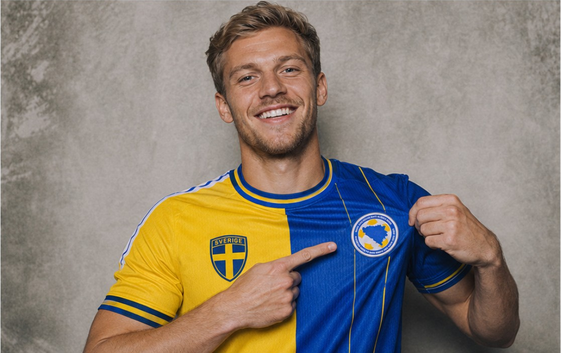 Modell visar Bosnien-emblemet