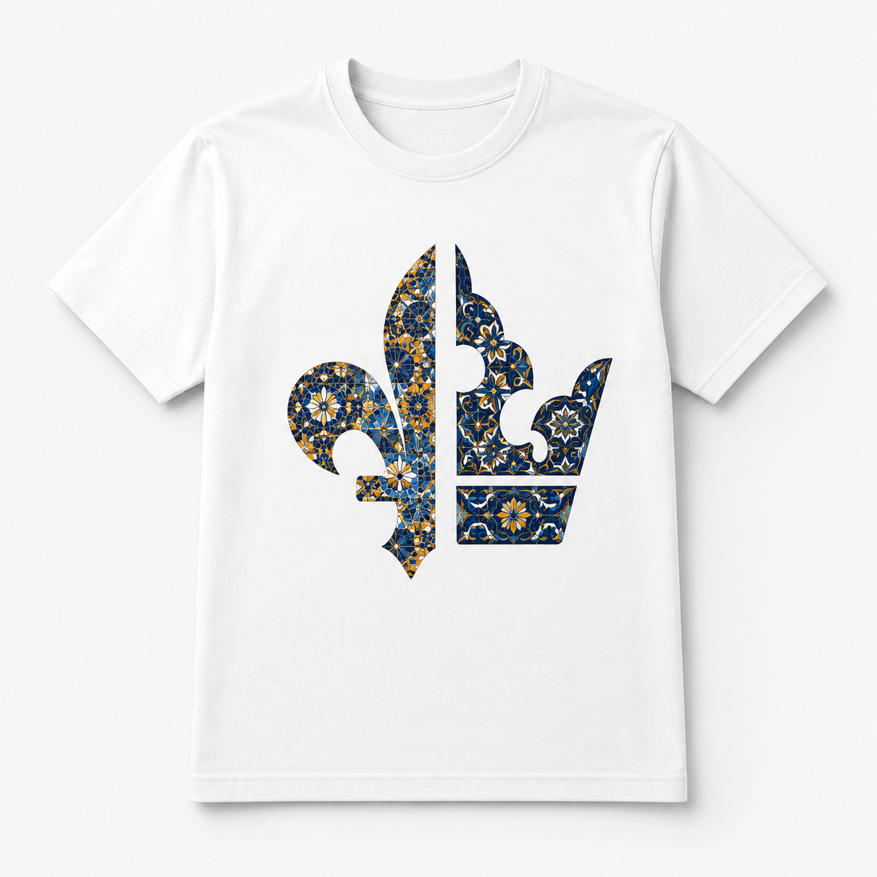 United By Pride T-shirt i vitt med blågult mönster