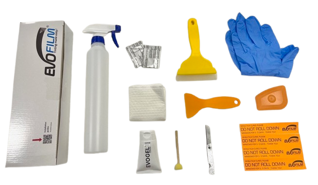 EVOFILM verktøysett for montering av solfilm til bil
