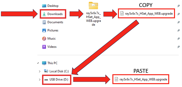 Placera uppdateringsfil i rotkatalog p&aring; microSD
