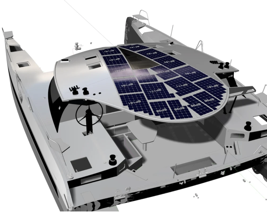 Solpaneler p&aring; katamaran