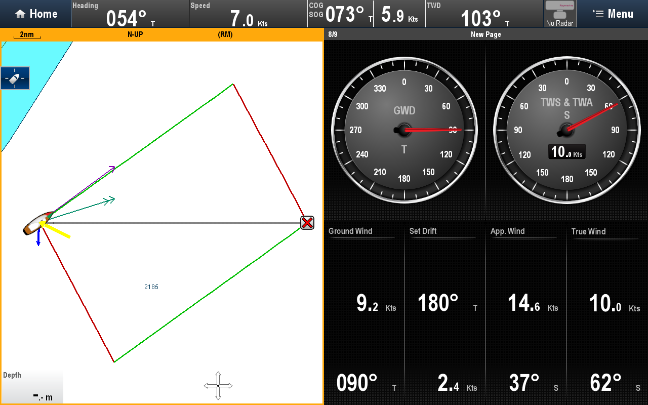 True Wind med stark ström