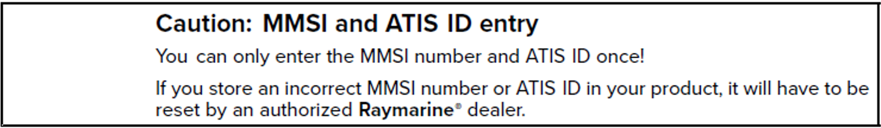 Raymarine MMSI sparat
