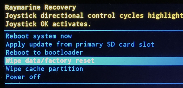 Återställningsmeny AXIOM Pro